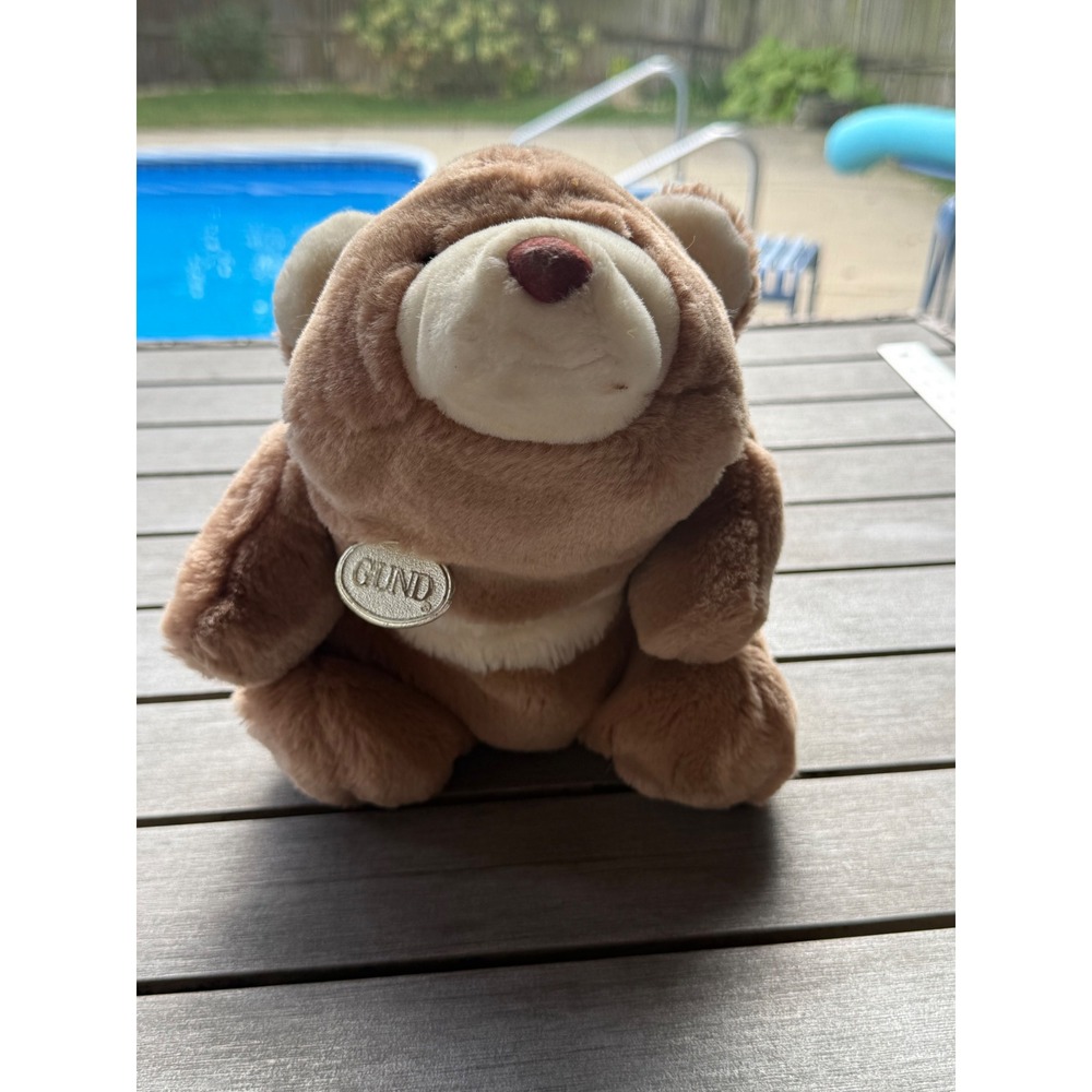 Vtg 1980 GUND Snuffles Bear Plush Butterscotch Beige Tan Slouchy 10"
